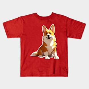 Dog Corgi Art Kids T-Shirt